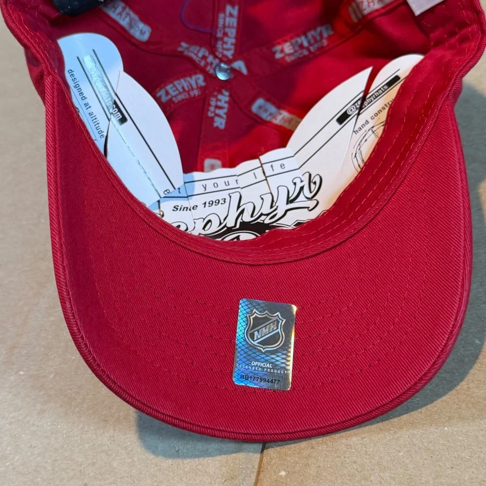 Zephyr Calgary Flames Kids Hat Red NHL Baseball Cap Adjustable Cotton Red